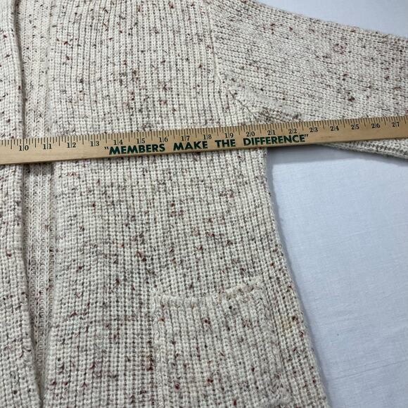 VTG 80s Erika Wool Blend Knit Sweater Open Cardigan size M Tan - Picture 6 of 8